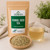 Organic Fennel Seed Tea in The Tea Hut certified organic kraft pouch, with loose whole fennel seeds beside a pale golden brewed cup.