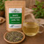 The Tea Hut White Peppermint Luxe Tea – certified organic white peony tea, peppermint and spearmint with kraft pouch and brewed tea.