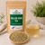Organic Willow Herb Tea in The Tea Hut certified organic kraft pouch, with loose willow herb beside a pale golden brewed cup.