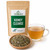 Organic Kidney Cleanse Herbal Blend in The Tea Hut certified organic kraft pouch, with its loose herbal blend beside a golden brewed cup.