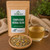 Bulk Complexion Herbal Blend in The Tea Hut certified organic kraft pouch, with red clover, dandelion leaf, burdock root, cardamom and calendula beside a brewed cup.