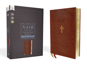 NASB Thinline Bible, Large Print, Brown Leathersoft