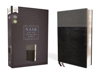 NASB Thinline Bible, Black Leathersoft