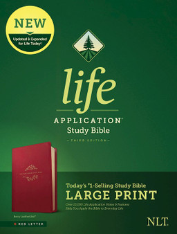 NLT Life Application Study Bible, Large Print (Leatherlike, Berry)