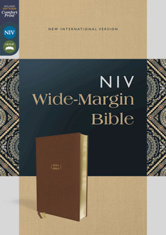 NIV Wide Margin Bible Leathersoft Brown, Red Letter, Comfort Print