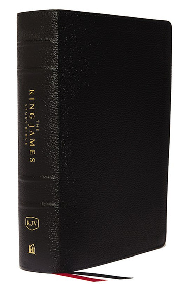 The King James Study Bible, Genuine Leather, Black, Indexed, Large Print