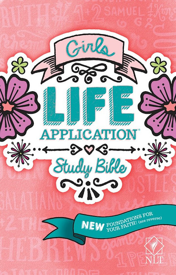NLT Girls Life Application Study Bible - Pink Flower-Softcover