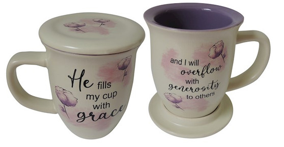 He Fills Me Cup Coaster & Mug Set