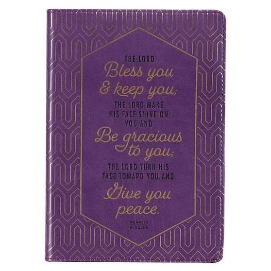 Bless You & Keep You Purple Faux Leather Journal