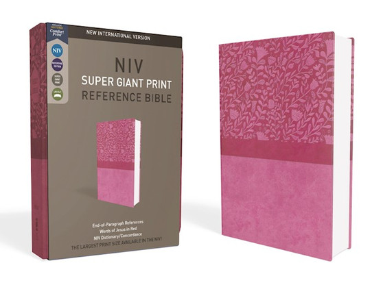 NIV, Super Giant Print Reference Bible, Cranberry
