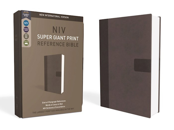 NIV, Super Giant Print Reference Bible, Imitation Leather, Gray