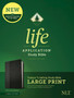 NLT Life Application Study Bible Large Print (Leatherlike, Black/Onyx)