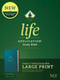 NLT Life Application Study Bible, Large Print (Leatherlike, Teal Blue)