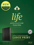 NLT Life Application Study Bible Large Print (Leatherlike, Black/Onyx, Indexed)
