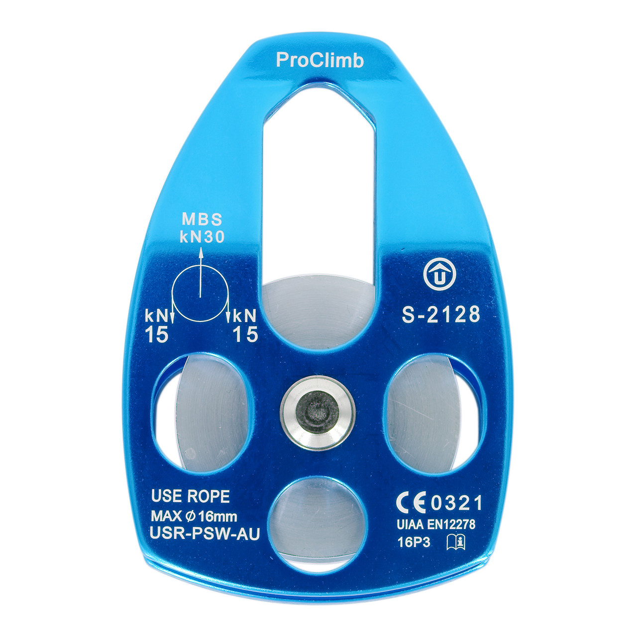 Polea De Aluminio KONG Extra Roll – Color Naranja, Carga 30 KN, Para Cuerdas De Hasta 16 Mm