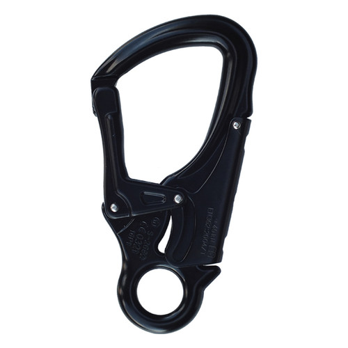 Forged Aluminum Snap Hook w/ Fixed Eye - Black - Climbing Hooks