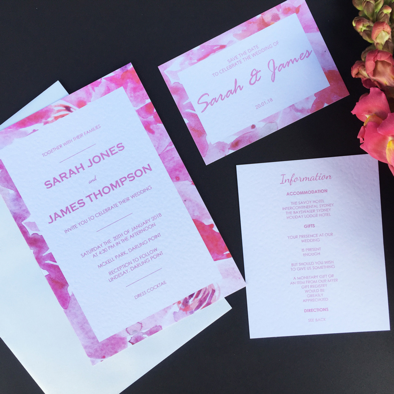 Floral Wedding Invitation Sample