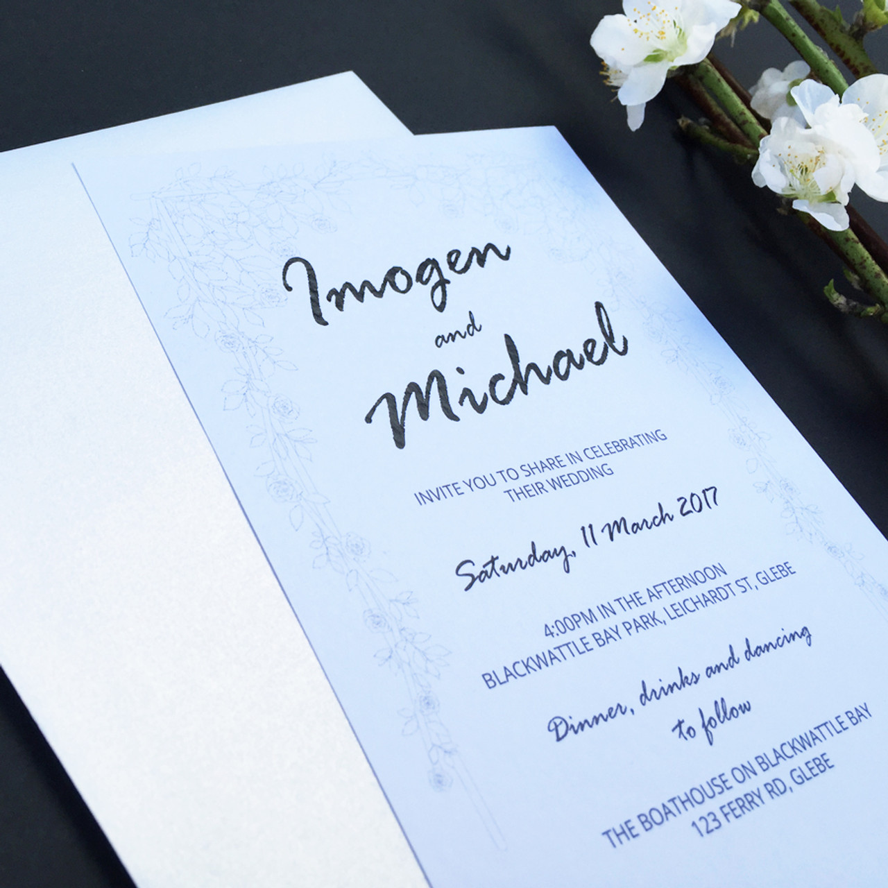 Bridal Arch Wedding Invitation Sample