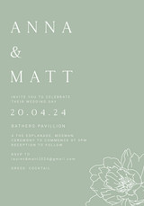 Floral Wedding Invitation - Sage Green