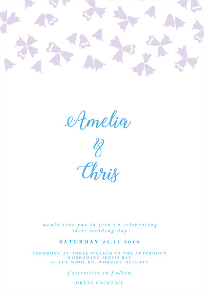 Floral Wedding Invitation - Harebell Flowers Floral Wedding Invitation - Harebell Flowers