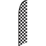 Checkers Black White Knit Poly Banner