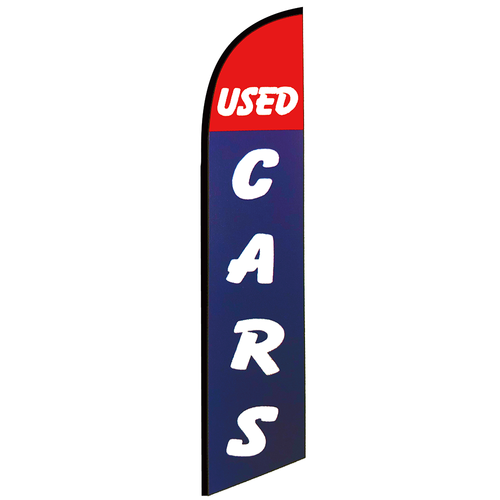 Used Cars Knit Poly Banner Red Blue