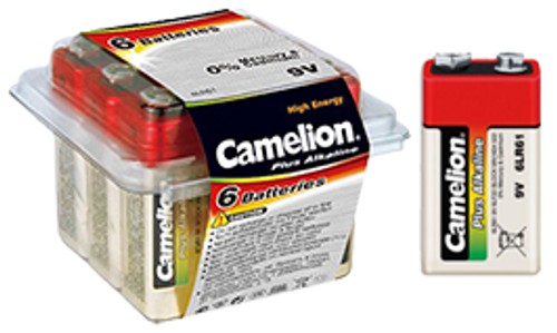 Camelion 9 Volt Plus Alkaline Batteries, 6 per Tub