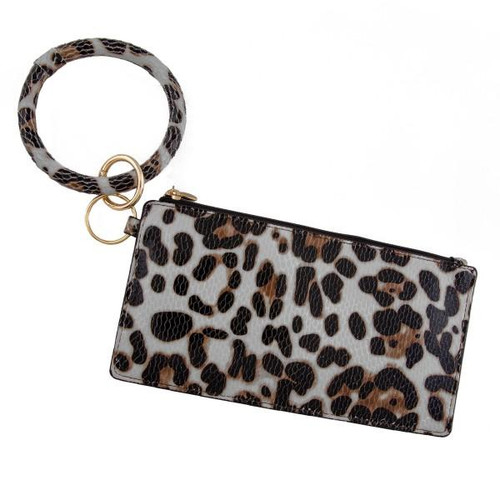 Leopard Keyring Wallet Wristlet.