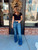 Mid Rise Flare Denim