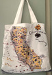 California, blue, Map Tote--Medium
