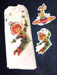 Spacegirl flour sack towel with Spacegirl sticker and Spacedog sticker
