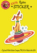 Space Dog Sticker, retro