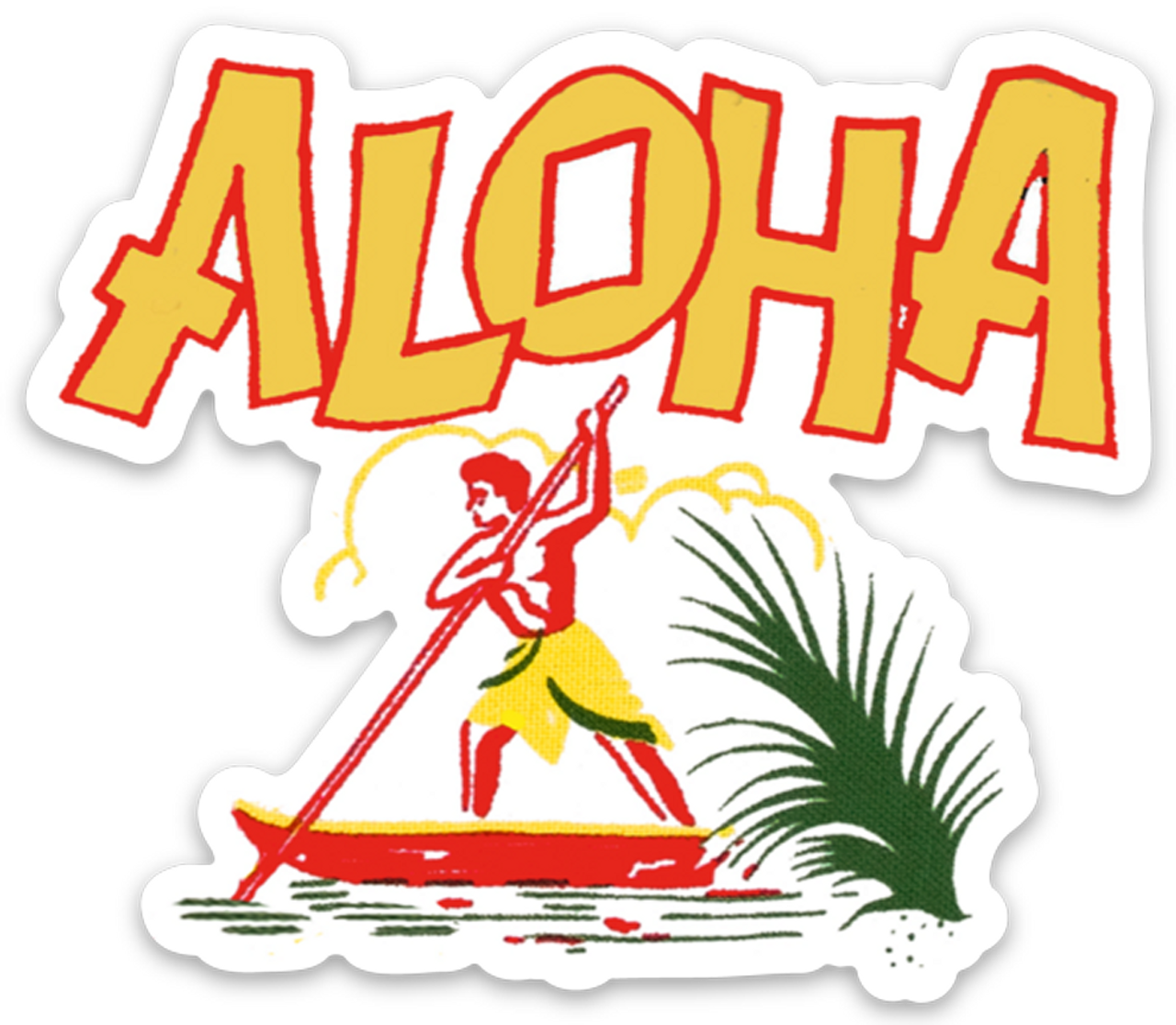 Red and White Hawaiian Shirt  Sticker for Sale by AlohaSurfShop