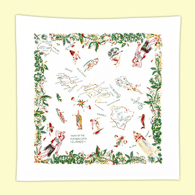 Hawaiian Islands Map Towel Hawaiian Islands Map Towel