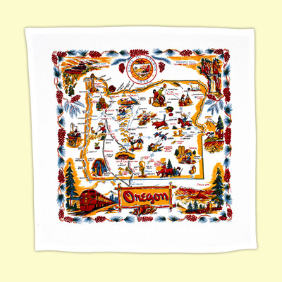 Oregon Map Towel Oregon Map Towel