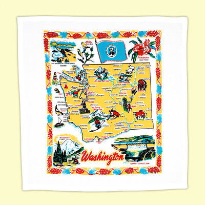 Washington State Map Towel Washington State Map Towel