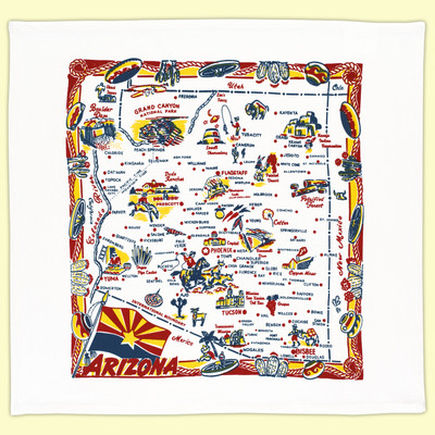 Arizona Map Towel, retro Arizona Map Towel, retro