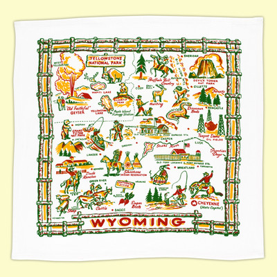 Wyoming Map Towel