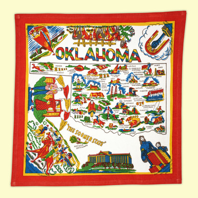 Oklahoma Map Towel Oklahoma Map Towel