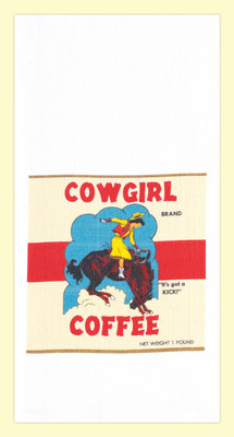 Cowgirl Coffee Label Towel