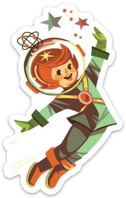 Spacegirl retro sticker Spacegirl retro sticker