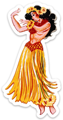 Hula retro sticker Hula retro sticker