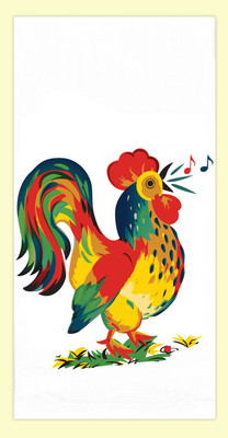 Rainbow Rooster Tea Towel