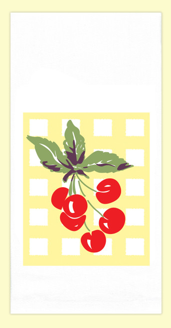 Blue Ribbon Cherries Tea Towel