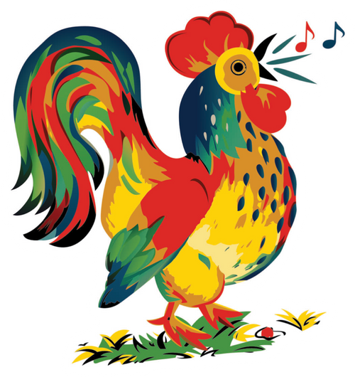 Rainbow Rooster Sticker