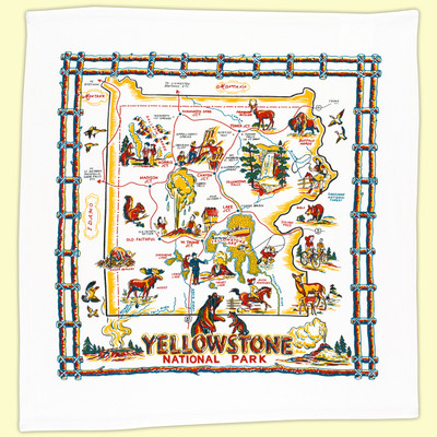 Yellowstone National Park Vintage Map Scarf