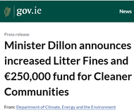 Minister Dillon announces €250,000 fund for Cleaner Communities
