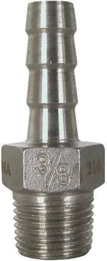 Stainless Steel Hose Barb Fitting - 1" MPT x 1" Hose Barb