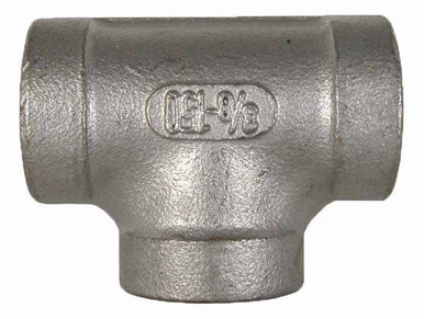 Stainless Steel Pipe Tee Fitting - 4" FPT x 4" FPT