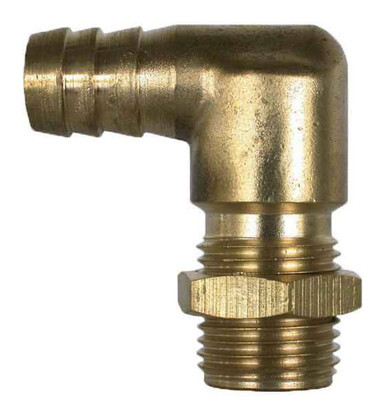 Brass Hose Barb 90° Elbow Fitting - 3/8" Hose Barb x 11/16" MPS